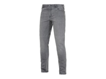 Pioneer Mono Light Grey XTM Motorrad Jeans Hose Hell Grau