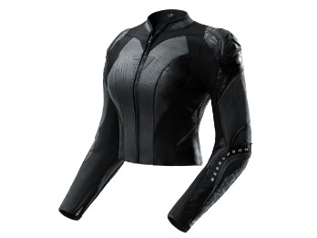 Giacca da motociclista sportiva da donna Diva RS in pelle nera