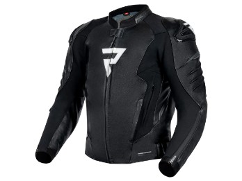 Veloce Leder Motorrad Jacke Schwarz Weiß
