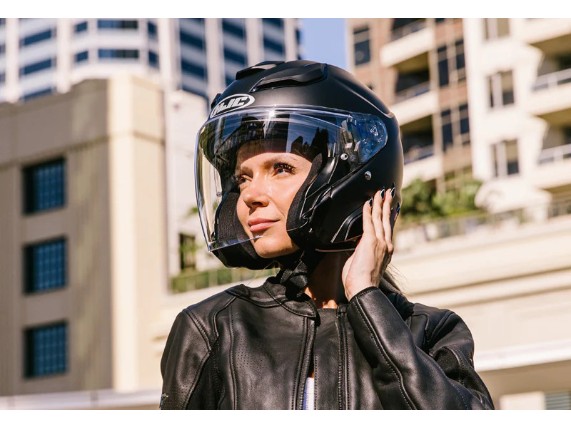 16327008, HELM HJC F31 UNI SEMI FLAT BLACK