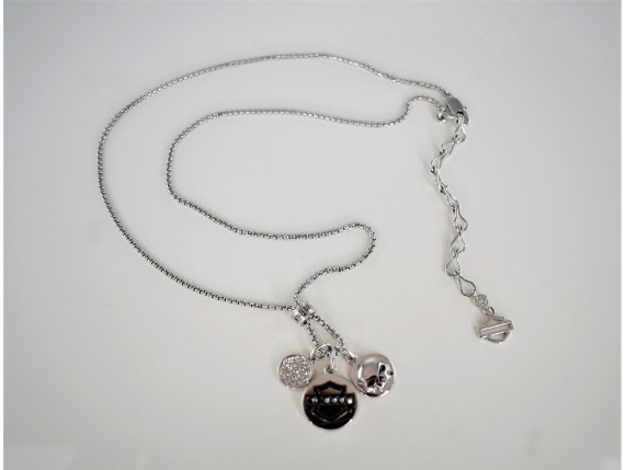 28884, HALSKETTE HD CHARM B&S SKULL