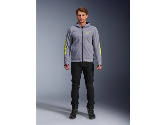 4200325-9232-L, FELPA CON CAPPUCCIO IN KEVLAR ALPIN CHROME V2