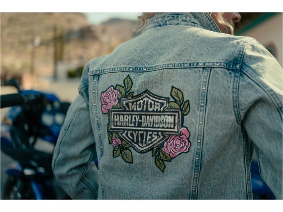 96465-25VW/000L, JACKE HARLEY ROSE&THORN BILING DENIM