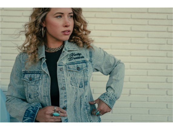 96465-25VW/000L, JACKE HARLEY ROSE&THORN BILING DENIM