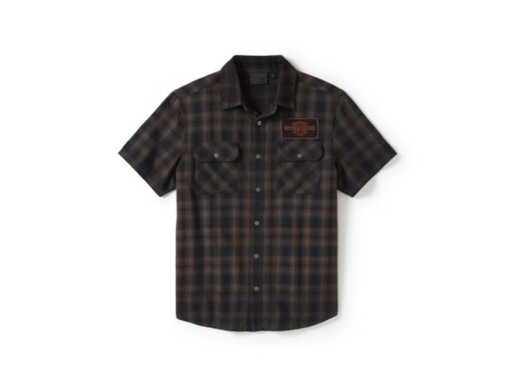 96503-25VM/000L, HEMD HARLEY BAR & SHIELD PLAID SHORT