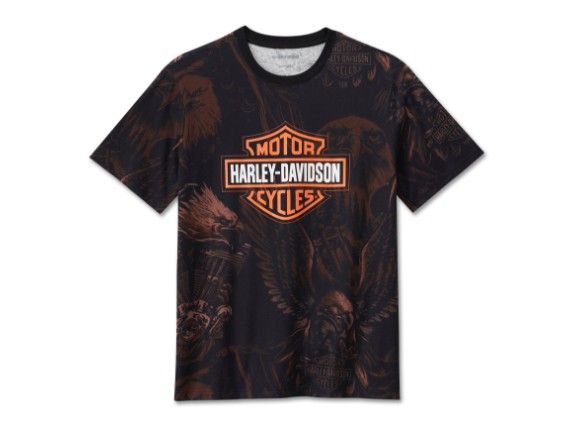 96536-24VM/000L, T-SHIRT HARLEY TATTET BAR & SHIELD