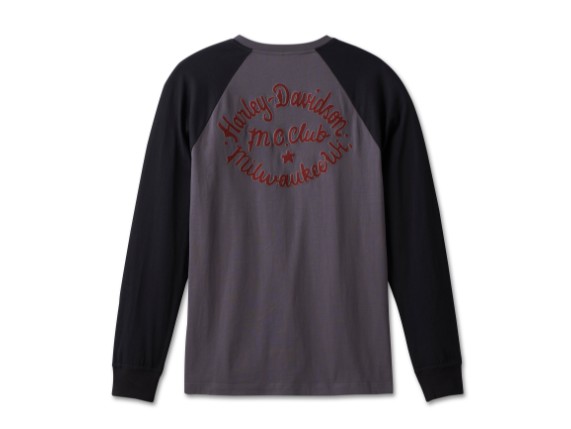 96546-23VM/000L, LONGSLEEVE HARLEY CLUB CREW HENLEY