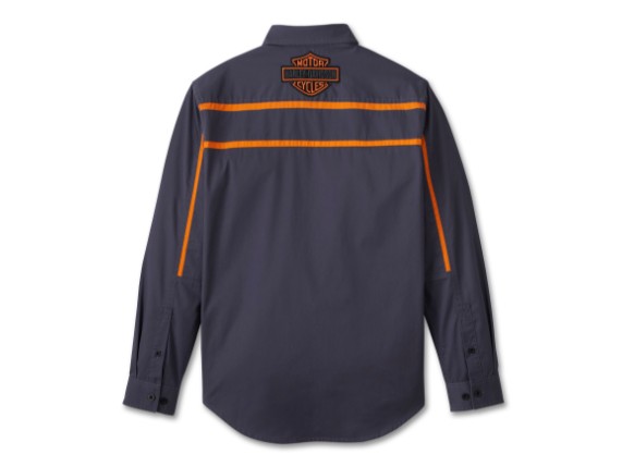 96564-24VM/000L, HEMD HARLEY RACE STRIPES L/S