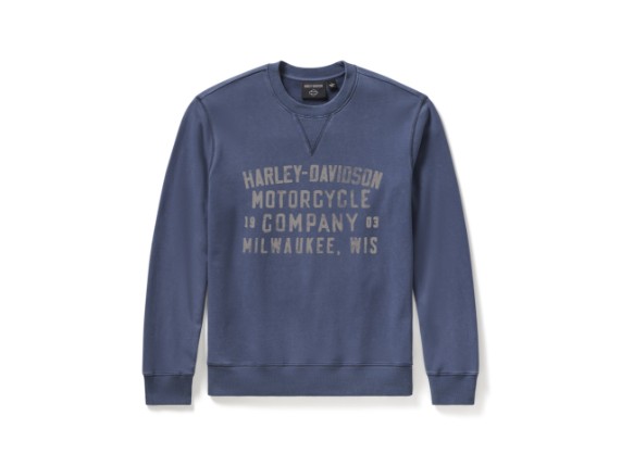 96711-25VM/000L, SWEATER HARLEY H-D WASHED CREWNECK