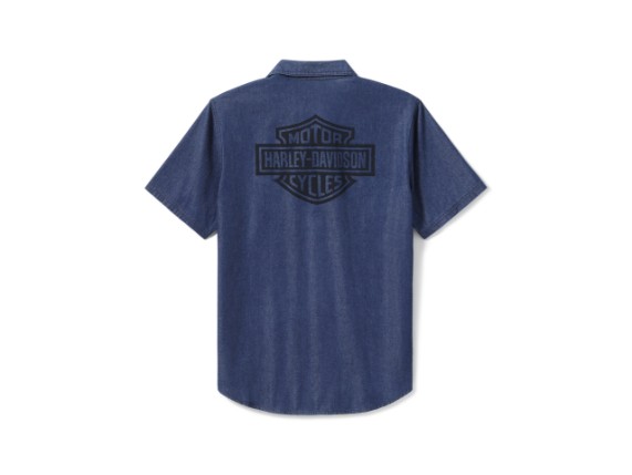 96740-25VM/000L, HEMD HARLEY BAR & SHIELD CHAMBRAY