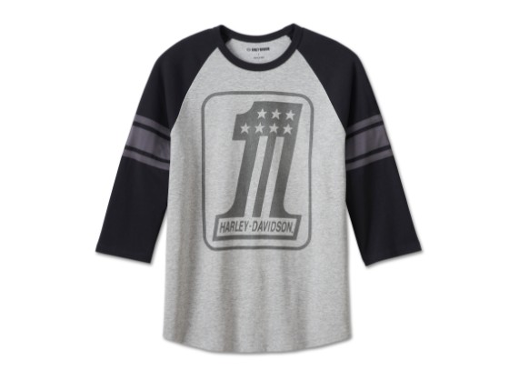 96809-23VM/000L, T-SHIRT HARLEY #1 3/4 ARM