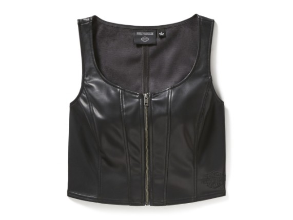 97020-25VW/000M, TOP HARLEY ZIP ME IN FAUX LEATHER