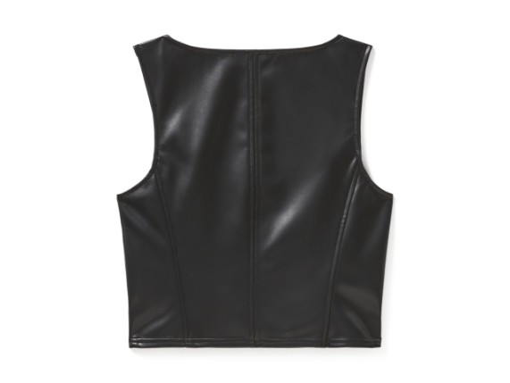 97020-25VW/000M, TOP HARLEY ZIP ME IN FAUX LEATHER