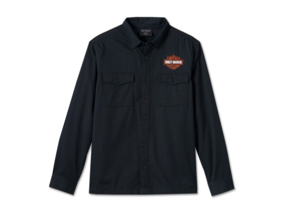 99054-24VM/000L, HEMD HARLEY BAR & SHIELD LONG SLEEVE