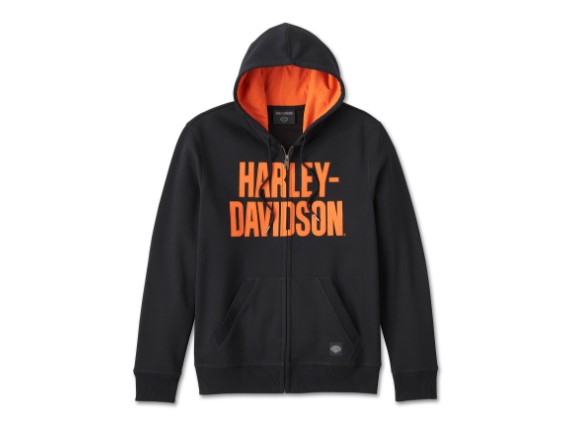 99191-24VM/000L, SWEATER HARLEY BAR  FRONT ZIP HOODIE
