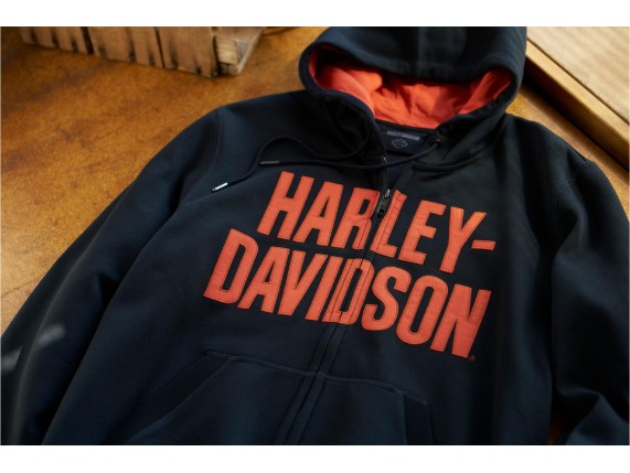 99191-24VM/000L, SWEATER HARLEY BAR  FRONT ZIP HOODIE