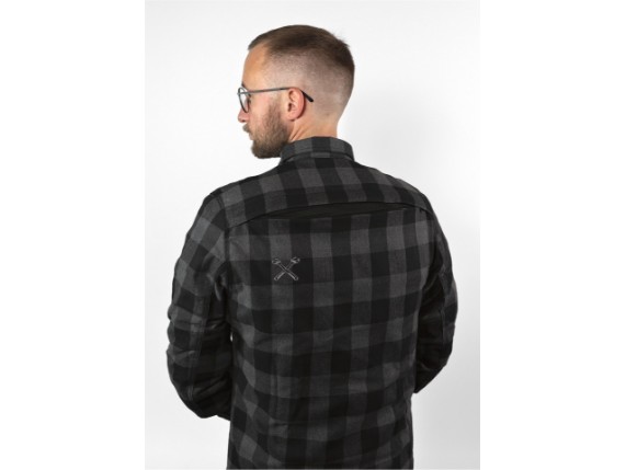 JDL5004-L, HEMD JOHN DOE MOTOSHIRT GREY BLACK