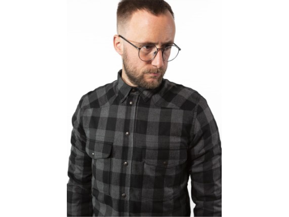 JDL5004-L, HEMD JOHN DOE MOTOSHIRT GREY BLACK