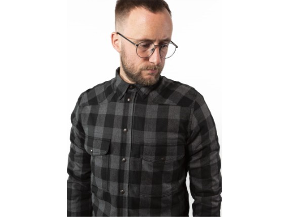 JDL5004-L, HEMD JOHN DOE MOTOSHIRT GREY BLACK