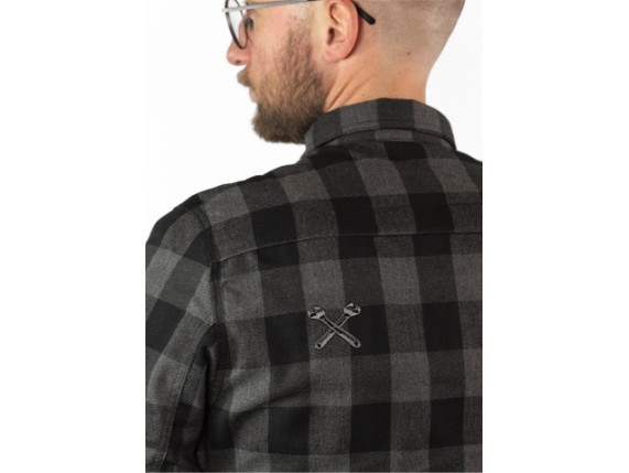 JDL5004-L, HEMD JOHN DOE MOTOSHIRT GREY BLACK