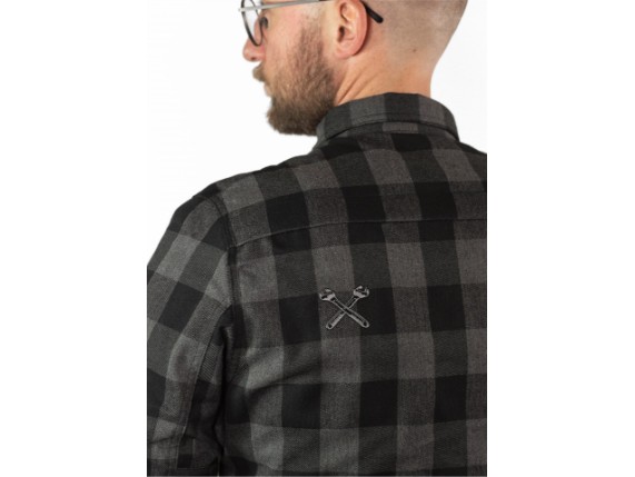 JDL5004-L, HEMD JOHN DOE MOTOSHIRT GREY BLACK