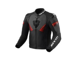 Argon 2 Lederjacke Schwarz-Neon Rot