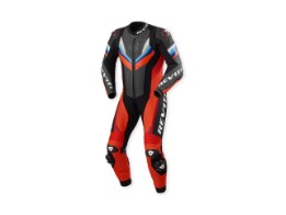 Quantum 3 Lederkombi einteilig Neonrot-Schwarz