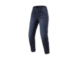 Harper Ladies Motorradjeans Tapered Kurz Dunkelblau