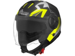 GM 650 Jet Helm matt schwarz/neon gelb