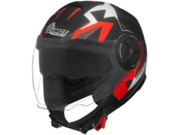 GM 650 Jet Helm matt schwarz/rot