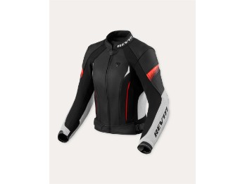 Xena 4 Ladies Lederjacke Weiß-Neon Rot