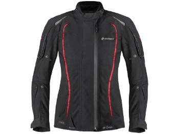 MotoQueen Damen Textiljacke schwarz / rot