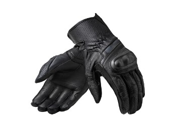 Chevron 3 Lederhandschuh Schwarz