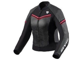 Median Ladies Lederjacke Schwarz-Rosa