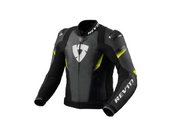 Control Lederjacke Schwarz-Neon Gelb
