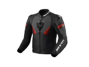 Argon 2 Lederjacke Schwarz-Neon Rot