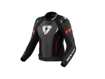 Xena 4 Pro Ladies Lederjacke Schwarz-Neon Rot