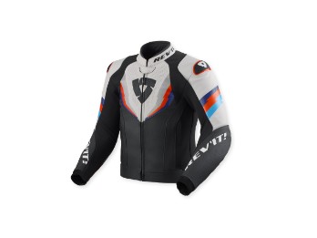 Quantum 3 Lederjacke Schwarz-Hellgrau