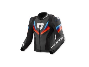 Quantum 3 Pro Lederjacke Schwarz-Blau