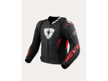 Argon 3 Pro Lederjacke Schwarz-Neon Rot