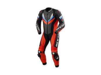 Quantum 3 Lederkombi einteilig Neonrot-Schwarz