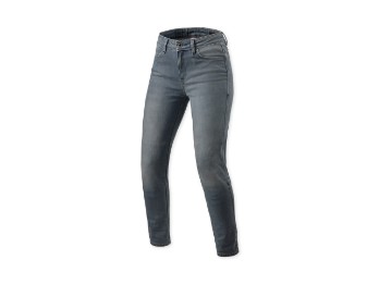 Marley Ladies Motorradjeans Skinny Kurz Mittelgrau