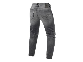 Moto 2 Motorradjeans Tapered Fit Kurz Mittelgrau