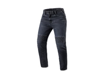 Moto 2 Motorradjeans Tapered Fit Kurz Dunkelblau-Schwarz