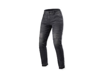 Moto 2 Ladies Motorradjeans Slim Kurz Schwarz