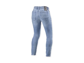 Piston 3 Motorradjeans Skinny Kurz Hellblau