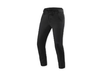 Chino Mason Motorradjeans Slim Kurz Schwarz