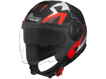 GM 650 Jet Helm matt schwarz/rot