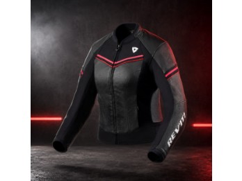 Median Ladies Lederjacke Schwarz-Rosa