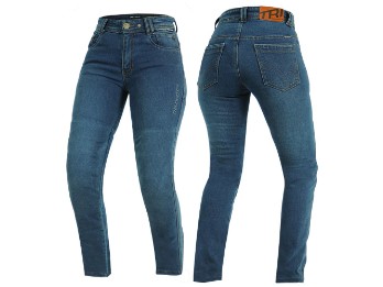 Uptown Damen Motorradjeans Slim Fit blau